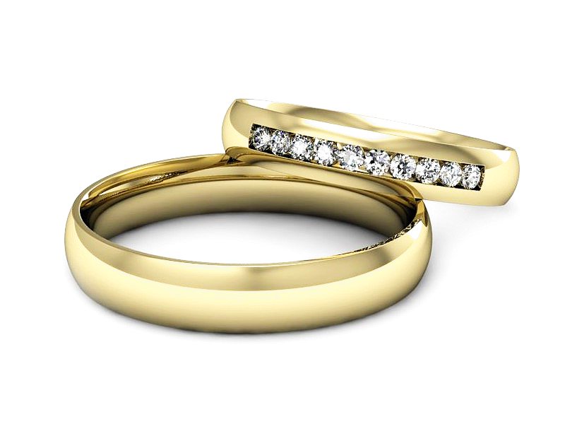 Obrączki z brylantami żółte zloto 585 14k - P3540150T168z — zdjęcie 2