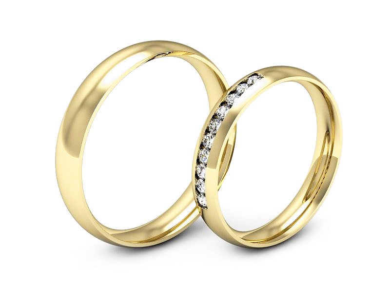 Obrączki z brylantami żółte zloto 585 14k - P3540150T168z — zdjęcie 3