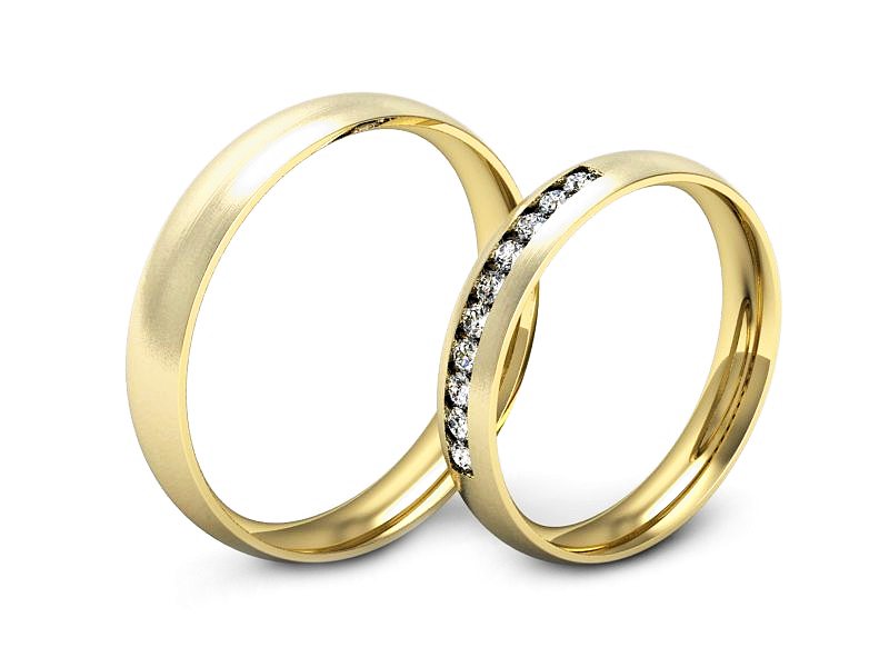 Obrączki z brylantami żółte złoto 14k - P3540150T168zmp — zdjęcie 3