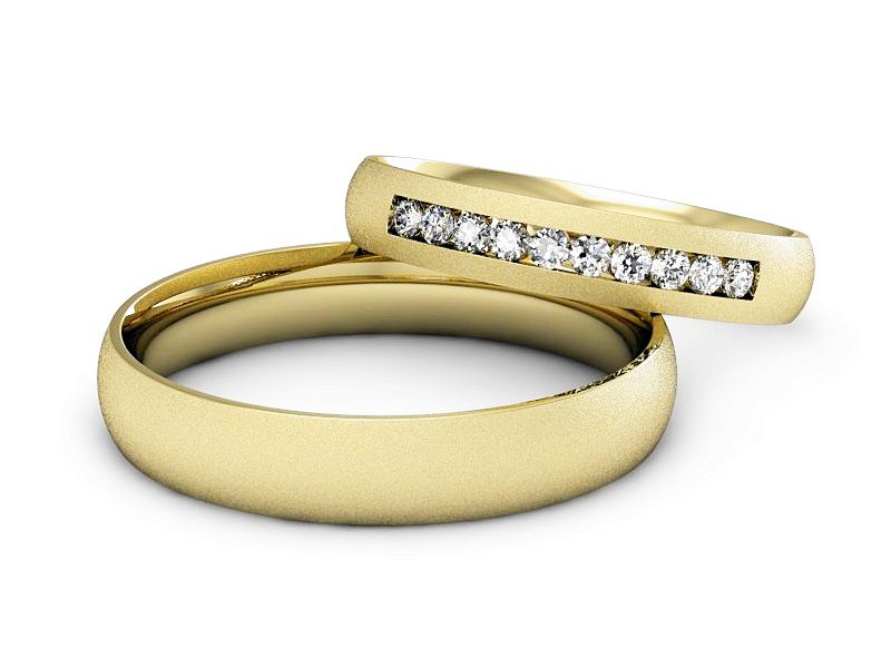 Obrączki z brylantami żółte złoto 14k - P3540150T168zms — zdjęcie 2