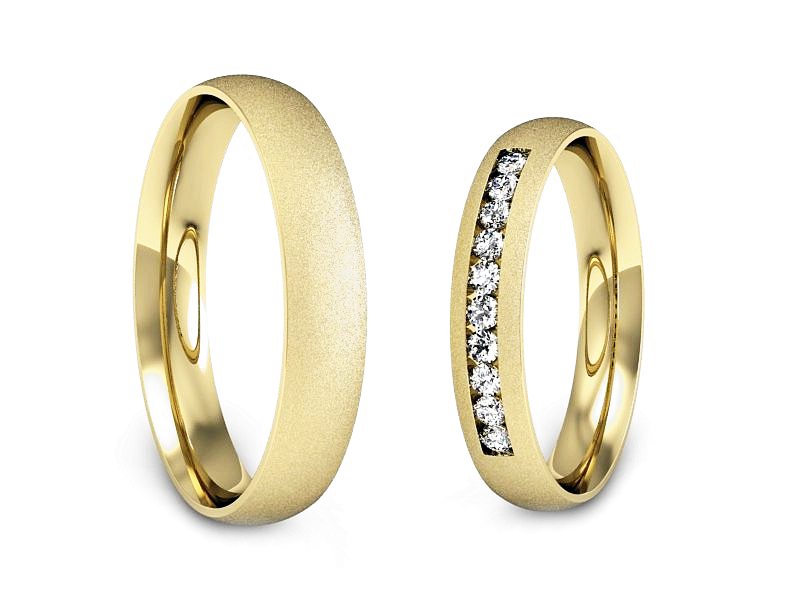 Obrączki z brylantami żółte złoto 14k - P3540150T168zms — zdjęcie 3