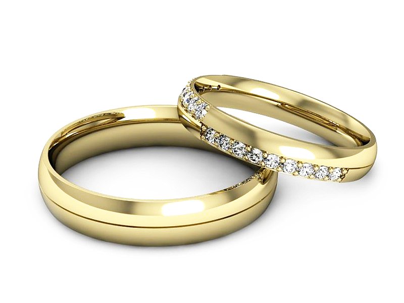 Obrączki z diamentami soczewkowe obrączki - P3545160T164z — zdjęcie 2