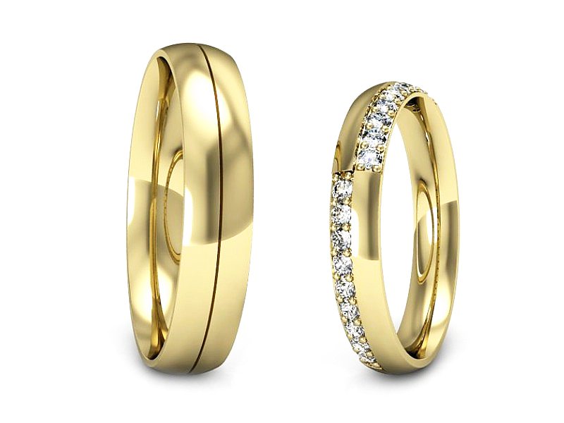 Obrączki z diamentami soczewkowe obrączki - P3545160T164z — zdjęcie 3