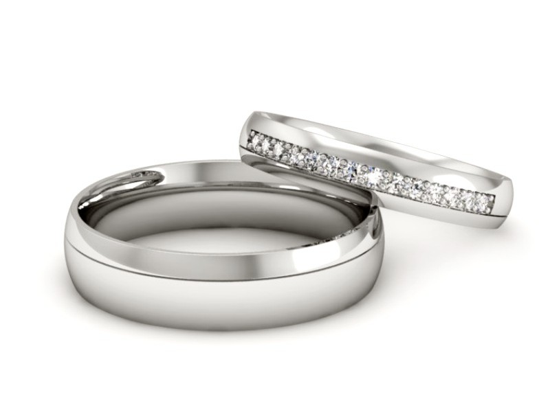 Złote Obrączki z diamentami złoto 585 - P3550150t154b — zdjęcie 2