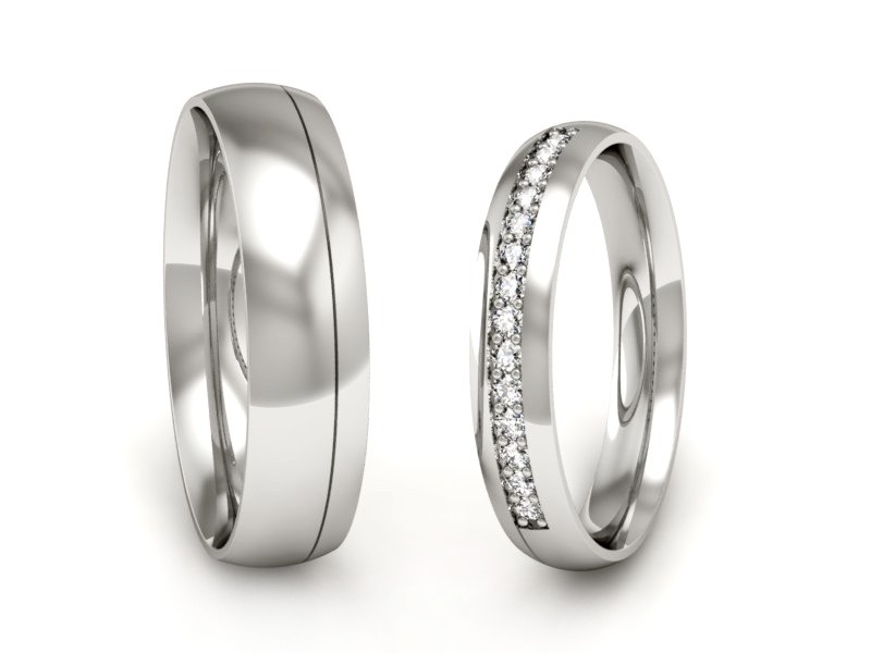 Złote Obrączki z diamentami złoto 585 - P3550150t154b — zdjęcie 3