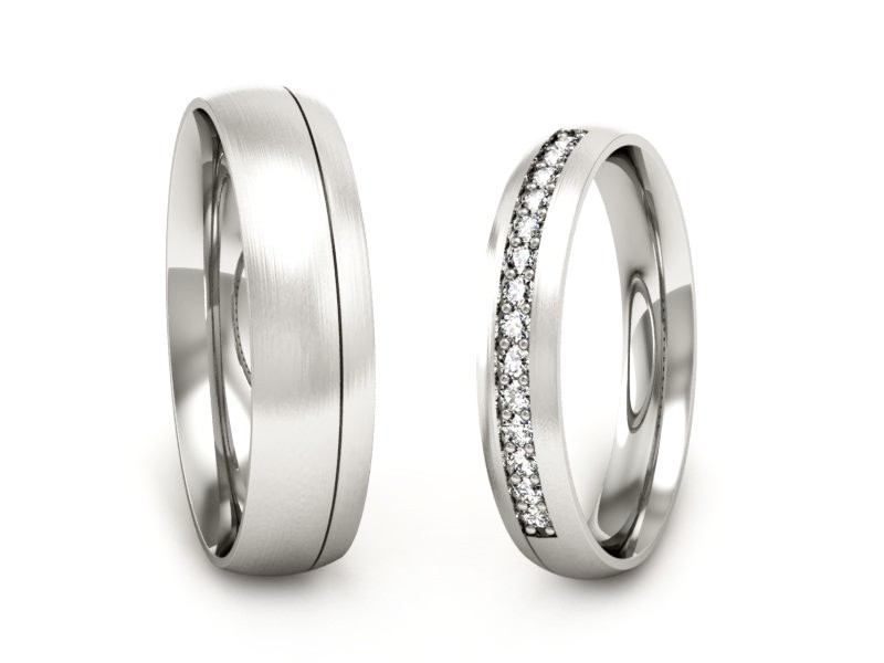 Obrączki z diamentami Obrączki złoto 585 - P3550150t154bmp — zdjęcie 3