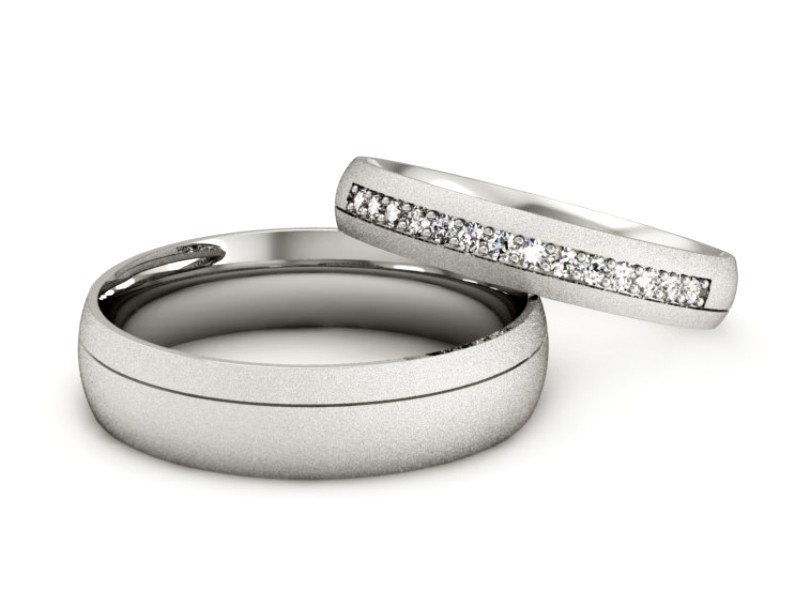 Obrączki z diamentami Obrączki złoto 585 - P3550150t154bms — zdjęcie 2