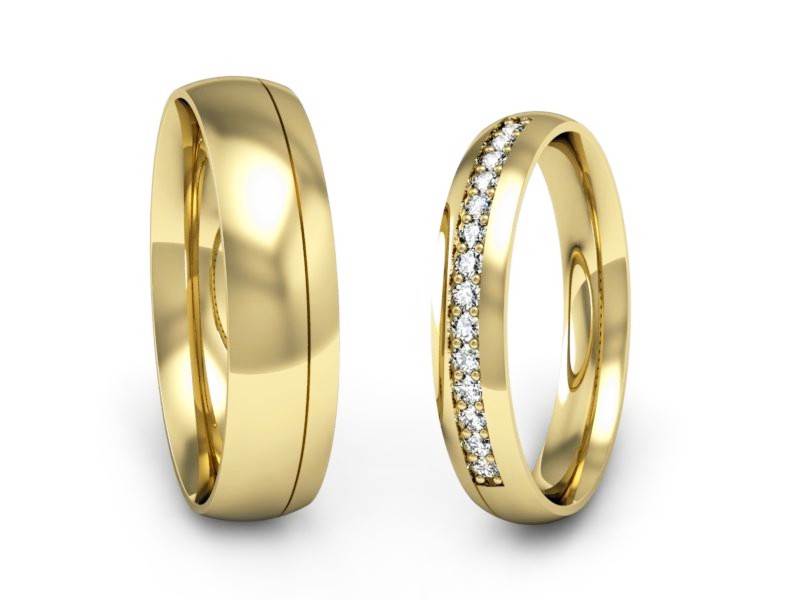 Obrączki zlote z diamentami złoto próba 585 - P3550150t154z — zdjęcie 3