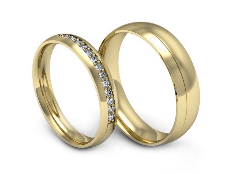 Obrączki zlote z diamentami złoto próba 585 - P3550150t154z
