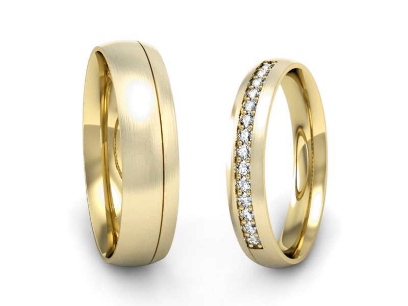 Złote Obrączki z diamentami złoto 585 - P3550150t154zmp — zdjęcie 3