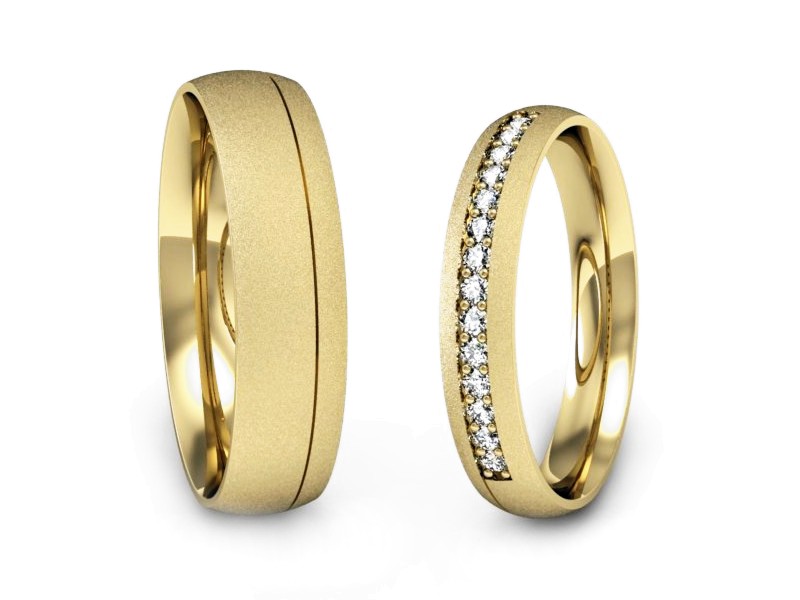 Złote Obrączki z diamentami złoto 585 - P3550150t154zms — zdjęcie 3