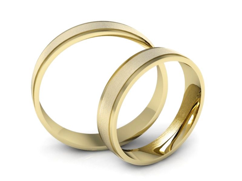 Obrączki żółte złoto obrączki klasyczne 585 - P40090T127zmp — zdjęcie 3