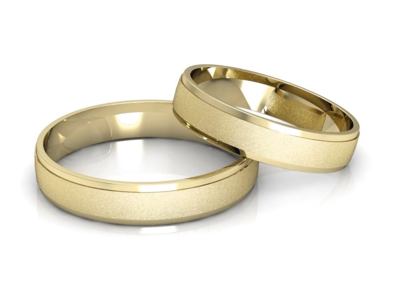 Obrączki żółte złoto obrączki klasyczne 585 - P40090T134zms — zdjęcie 2
