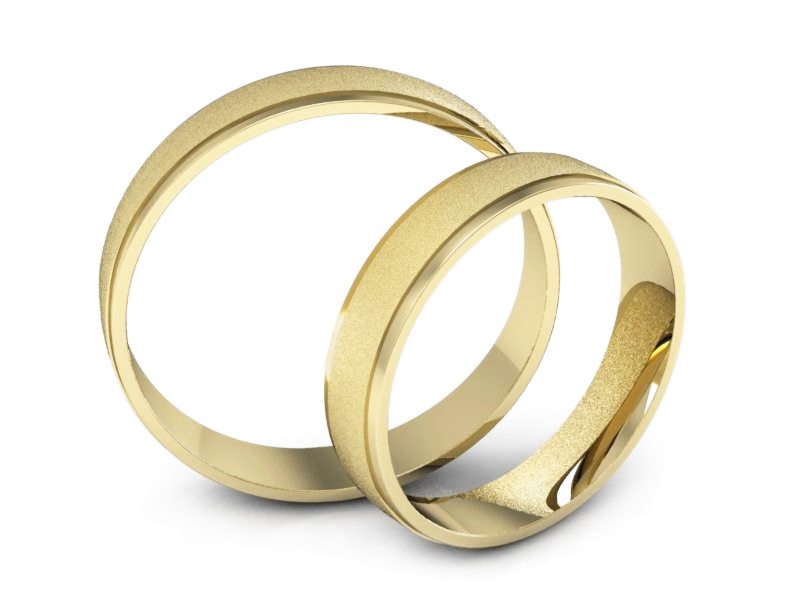 Obrączki żółte złoto obrączki klasyczne 585 - P40090T134zms — zdjęcie 3