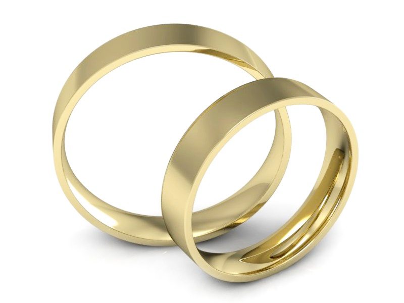 Obrączki żółte złoto obrączki klasyczne 585 - P40110T106z — zdjęcie 3