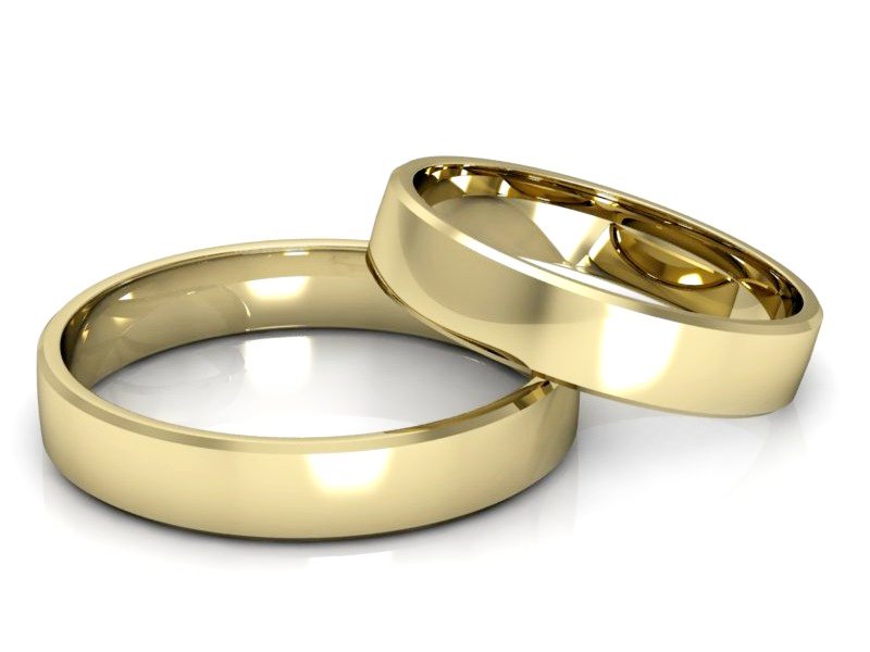 Obrączki żółte złoto obrączki klasyczne 585 - P40110T113z — zdjęcie 2
