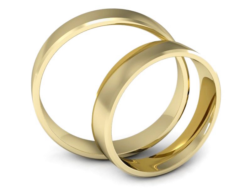 Obrączki żółte złoto obrączki klasyczne 585 - P40110T113z — zdjęcie 3