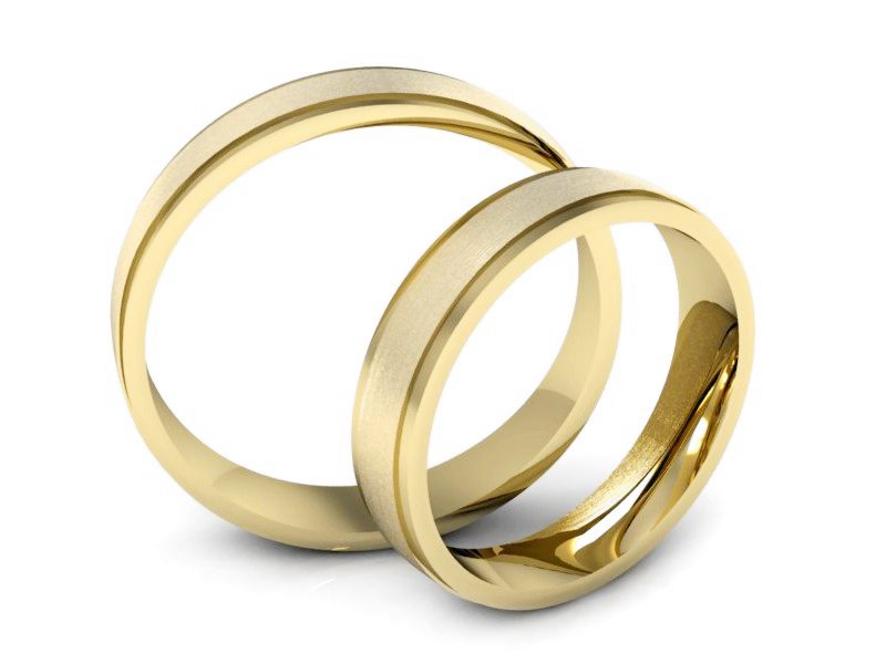 Obrączki żółte złoto obrączki klasyczne 585 - P40110T127zmp — zdjęcie 3