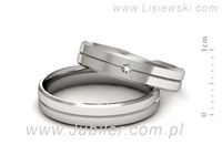 Obrączki ślubne z platyny z brylantami platyna 950 - p40120T182pt- 2
