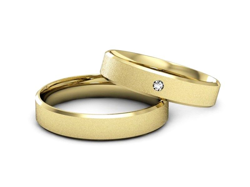 Obrączki z diamentem złote żółte złoto 585 - P40120T183zms — zdjęcie 2