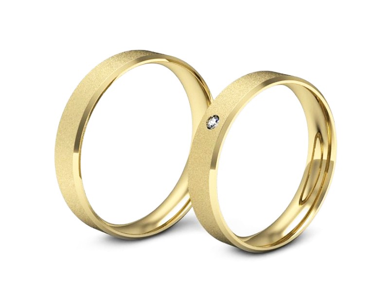 Obrączki z diamentem złote żółte złoto 585 - P40120T183zms — zdjęcie 3