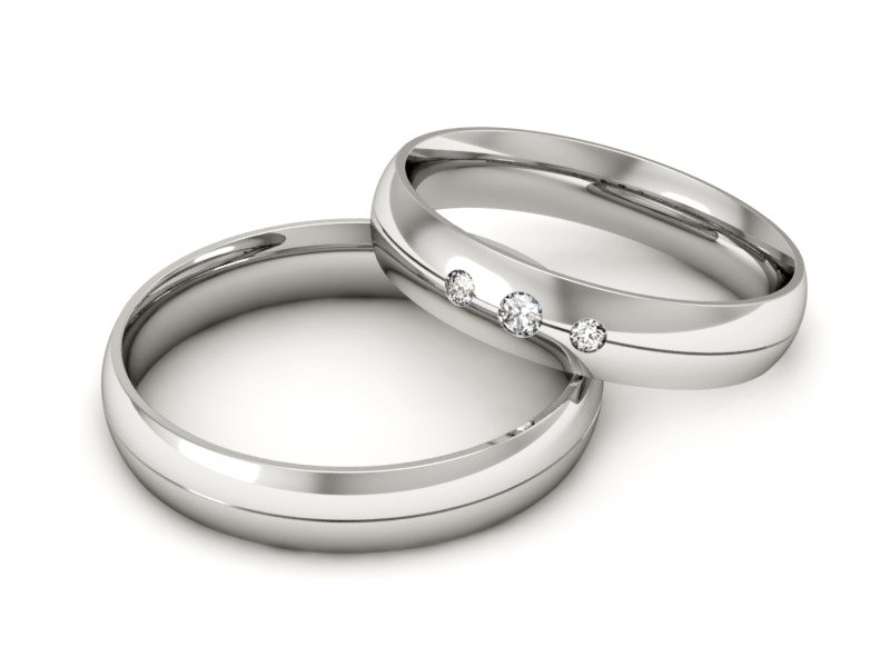 Złote Obrączki z diamentami Obrączki złoto 585 - P40150T156b — zdjęcie 2