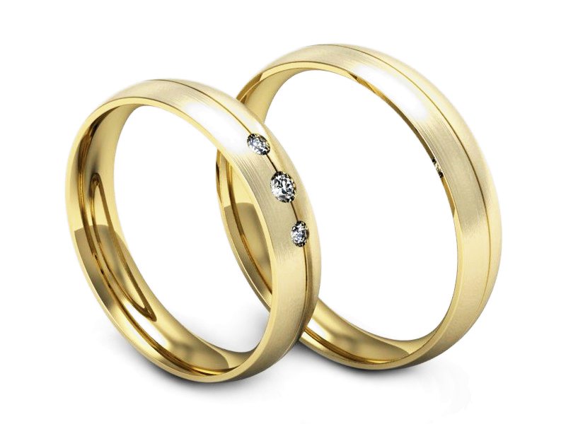 Obrączki z brylantami żółte zloto 585 14k - P40150T156zmp — zdjęcie 3