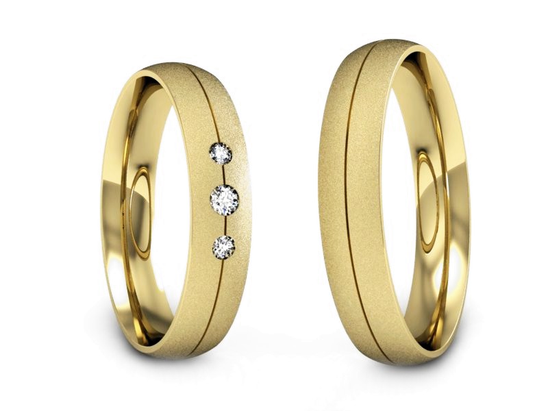 Obrączki z diamentami zlote zolte zloto 14k - P40150T156zms — zdjęcie 3