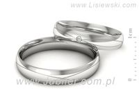 Obrączki ślubne z brylantem złote białe złoto obrączki 585 - P40150T212b- 2
