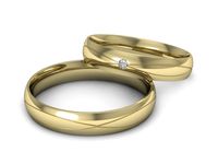 Obrączki ślubne z brylantem obrączki żółte złoto z diamentem - P40150T212z- 3