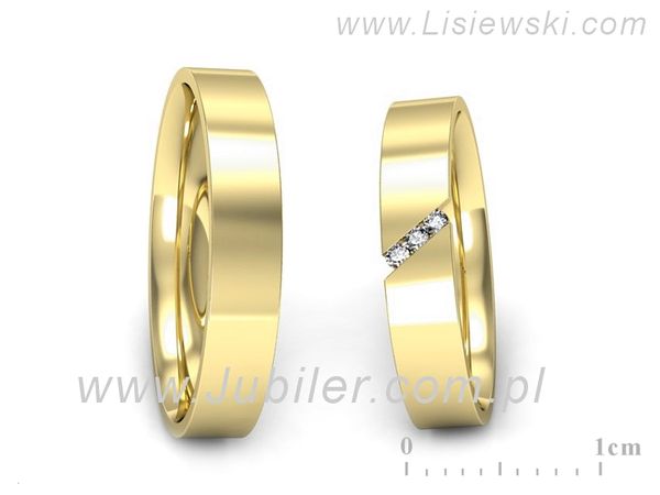 Obrączki ślubne obrączki złote z brylantami żółte złoto 585 - P40150T226z- 1