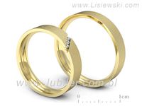 Obrączki ślubne obraczki z diamentami nowoczesne żółte złoto - P40150T226zms- 3