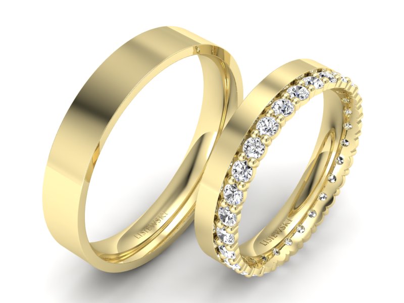 Obrączki z diamentami nowoczesne obrączki - P40150T50z — zdjęcie 2