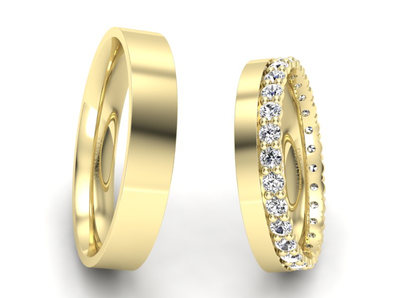 Obrączki z diamentami nowoczesne obrączki - P40150T50z