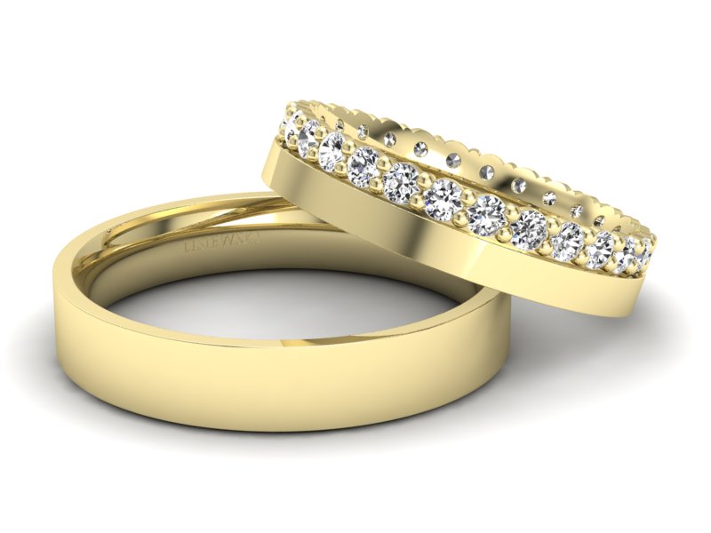 Obrączki z diamentami nowoczesne obrączki - P40150T50z — zdjęcie 3