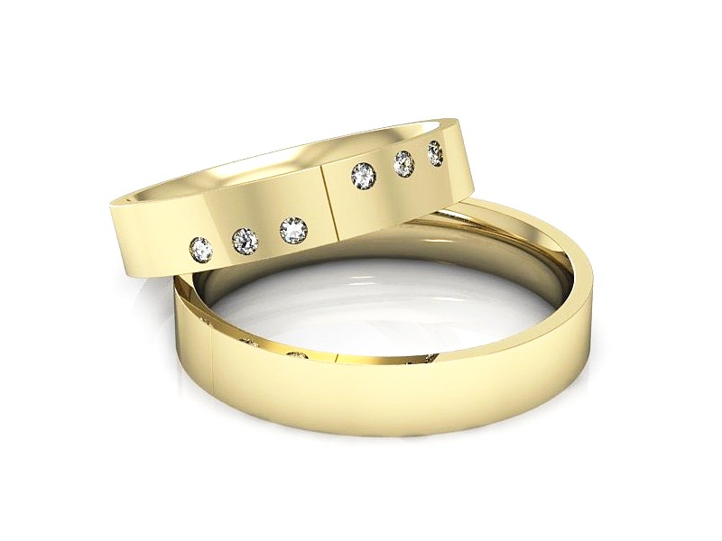 Obrączki z brylantami złote żółte złoto 14k - p40160n109z — zdjęcie 3