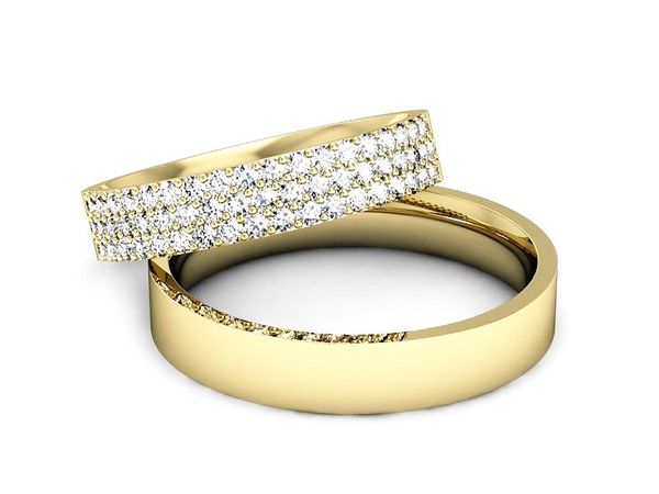 Złote Złote Obrączki z diamentami złoto 585 - P40160T155z