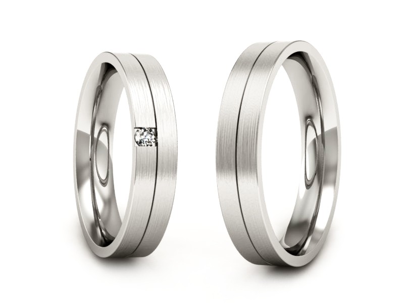 Obrączki z brylantem białe złoto próba 585 - P40160T166bmp — zdjęcie 3