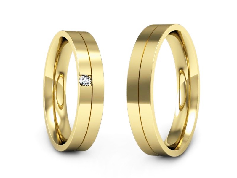 Obrączki z diamentem złote obrączki złoto 14k - P40160T166z — zdjęcie 3