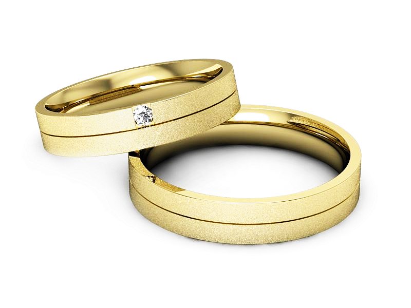 Obrączki z brylantem soczewkowe obrączki - P40160T166zms — zdjęcie 2