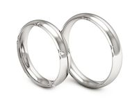 Obrączki ślubne obraczki z diamentami soczewkowe białe 585 - P40160T194b- 3