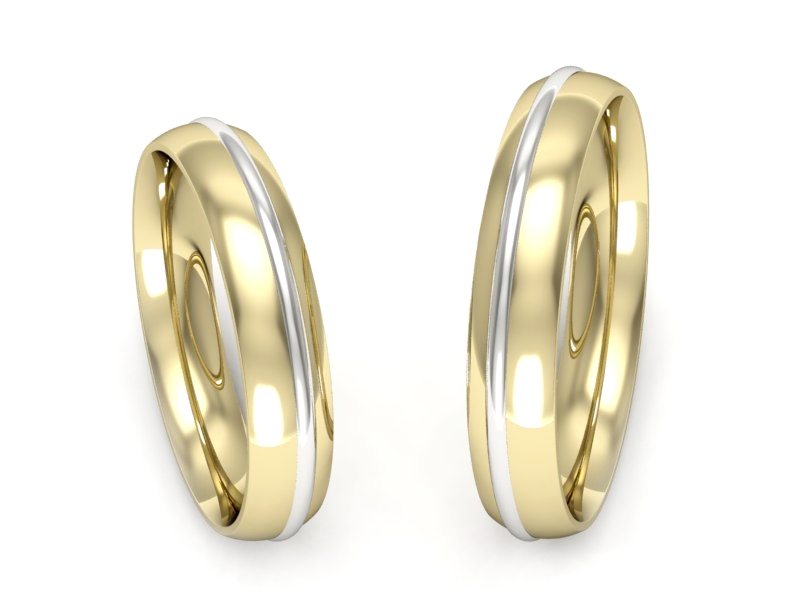 Obrączki biało żółte złoto obrączki złote - P40200T205zb