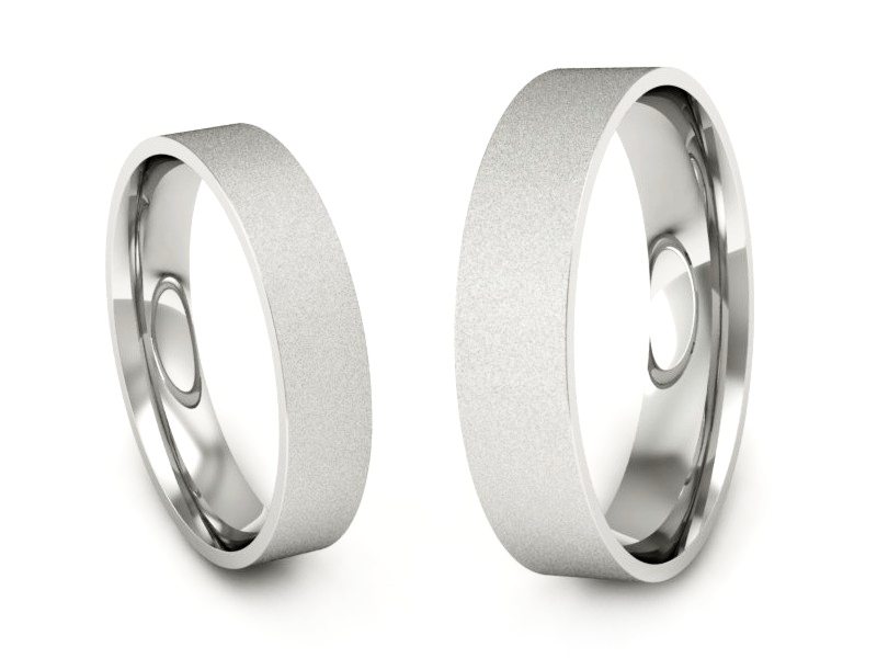 Obrączki białe złoto obrączki klasyczne - P4050120T134bms — zdjęcie 3