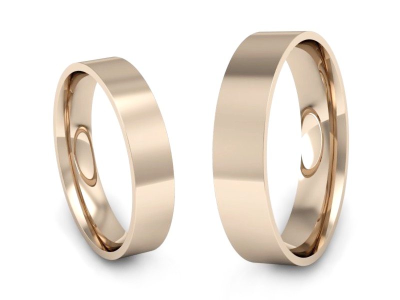 Obrączki klasyczne różowe złoto proba 585 - P4050120T134c — zdjęcie 3