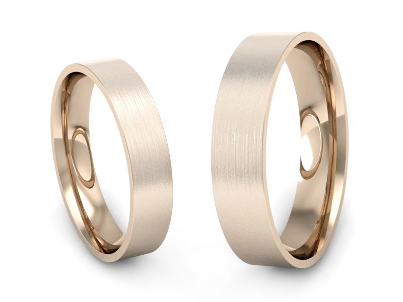 Złote Obrączki klasyczne różowe złoto 585 - P4050120T134cmp — zdjęcie 3