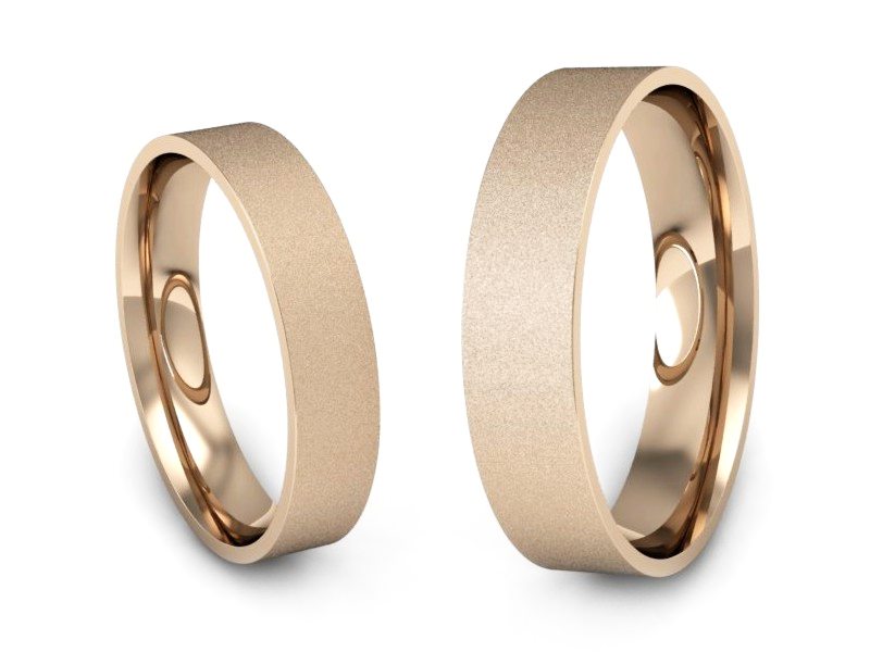 Złote Obrączki klasyczne różowe złoto 585 - P4050120T134cms — zdjęcie 3