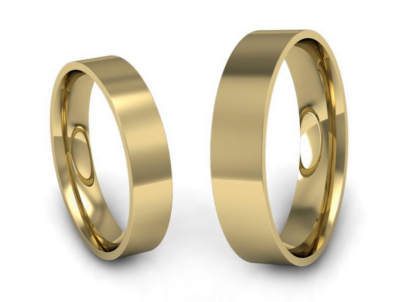 Obrączki żółte złoto obrączki klasyczne 585 - P4050120T134z — zdjęcie 3