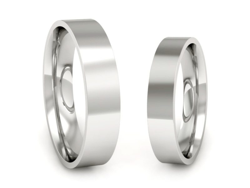 Obrączki białe złoto obrączki klasyczne 585 - P4050140T135b — zdjęcie 3