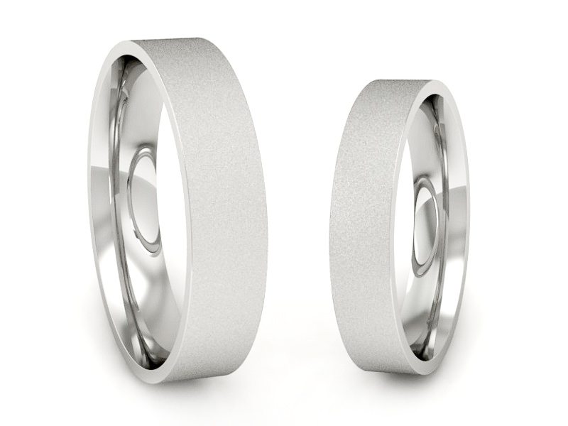 Obrączki białe złoto obrączki klasyczne - P4050140T135bms — zdjęcie 3