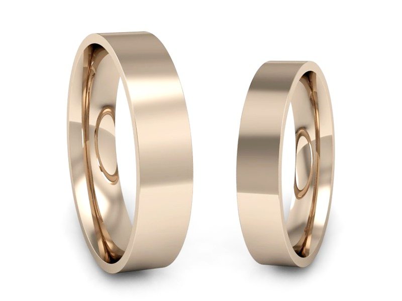 Obrączki klasyczne różowe złoto proba 585 - P4050140T135c — zdjęcie 3